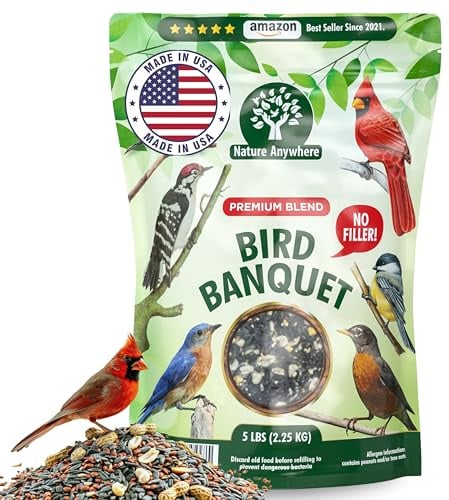Nature Anywhere Bird Seed Bird Banquet Bird Seed for Outside Feeders, Wild Bird Seed, Bird Food, No Fillers, Made in USA, Wild Bird Food Blend