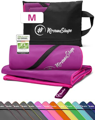 NirvanaShape Mikrofaser Handtuch, Microfaser Handtücher als Reisehandtuch, Strandtuch, Fitnesstuch, Sporthandtuch für Fitness, Strand M 120 x 60 cm