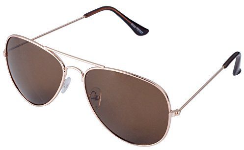 Miobo mit Edelstahl Metall Gestell Sonnenbrille Gold Braun