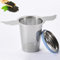 Teesieb für Losen Tee aus Rostfreier Edelstahl 18/8, Sehr Fein Sieb für Tee mit Deckel/Abtropfschale, Geräumiger Teefilter mit Breiter Doppelgriff für Teekanne/Tasse/Becher, Spülmaschinenfest