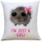 mindmonkeys® Sad Hamster Meme Lustiges Kissen Hamsti Lustige Kissen Sprüche Kissen Polster | Im just a Girli | Flauschig 40x40