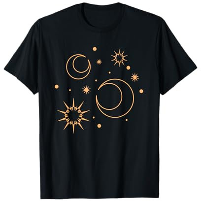 Nacht Stern Mond Sonne Himmel Sterne Esoterik Astrologie T-Shirt