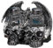 JISADER Totenkopf Drachen Statue Salz und Pfefferstreuer Halter Küche Gewürzhalter Harz Gothic, Silber