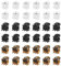 WeddHuis 36 Pezzi Mini Mollette per Capelli, Piccole Pinze per Capelli, Clip a Morsetto, Presa Antiscivolo, per Design, Bambini e Adulti (1 cm) (Nero, Marrone, Bianco)