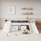 Keebgyy Lit mezzanine bas avec toboggan incurvé, lit en bois massif avec lit coulissant, cadre de lit en bois, design à faible hauteur, avec garde-corps de sécurité