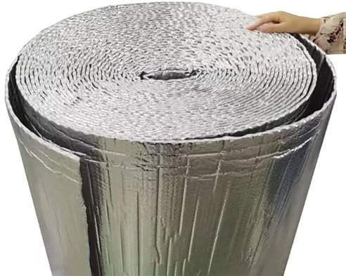 Rouleau d'isolation Auto-adhésif pour Voiture Mousse d'isolation de radiateur Feuille d'aluminium Isolation phonique Thermique pour Porte de Garage, Caravane(Size:1 * 25m/3.2 * 82FT)