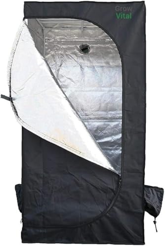 Dekome Growzelt für Pflanzen, Grow Box für Homegrow, Indoor Anbauzelt, Grow Tent mit Lichtdicht, Gewächshaus, schwarz, Pflanzzelt 60x60x160cm