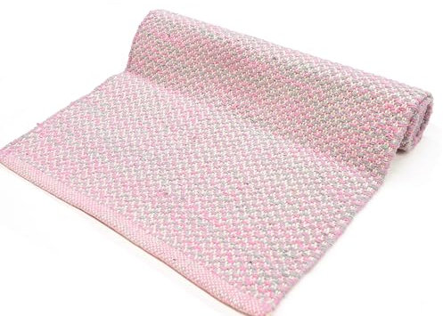 Casa Service COLORADO Tappeto 100% Cotone Rigenerato, 50x110cm, Lavabile in Lavatrice, Antiscivolo, Ecologico e Resistente, Ideale per Bagno e corsia Cucina (C - Pink, 50x110cm)