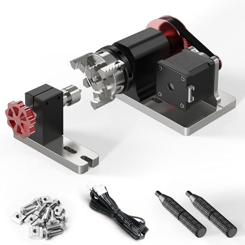 Twotrees Rotationsmodul Kit 4 Achsen CNC für TTC450 TTC450 Pro Graviermaschine Rotationsachsenhalter 4 mm - 60 mm Spanndurchmesser 4:1 Spannfutter