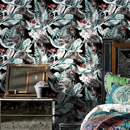 Wallpaper Red Peacock Blue Sticky Wallpaper Non Woven Self Adhesive Wallpaper Bathroom Wallpaper Peel and Stick Wallpaper Kitchen Wallpapers Wall Paper Art Deco Wallpaper 38.6x250.6cm