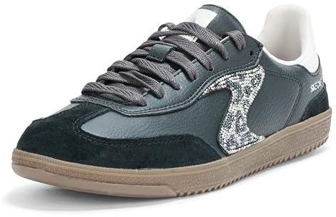 Skechers Femme Hotshot Shimmering Spots Basket, Black Duralteather/Leather/White Trim, 40 EU