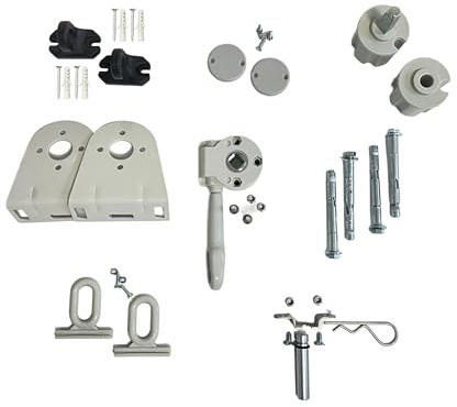 FRAMIG® Kit Accessori di Ricambio per Tenda da Sole a Caduta Senza Cassonetto (4 - Grigio, per Rullo Diametro 70 MM)