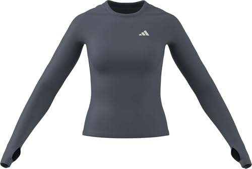 adidas Women's Power Essentials Workout Contour Long Sleeve, Onix, M