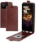 COQUE Funda para ASUS ROG Phone 9, R68 ASUS ROG Phone 9 Funda de Cuero Plegable Simple con Ranura para Tarjetas de Billetera de Cuero-Marrón