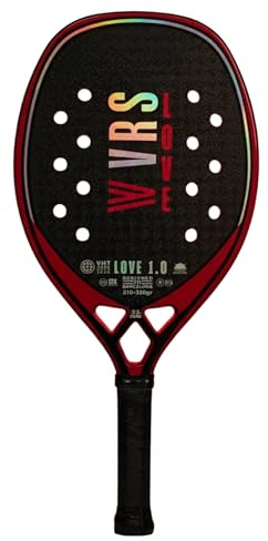 VIRUS Love 1.0 Raqueta Beach Tennis Profesional – Carbono 12K, Black EVA Soft, Balance Medio, Control y Potencia, Incluye Funda