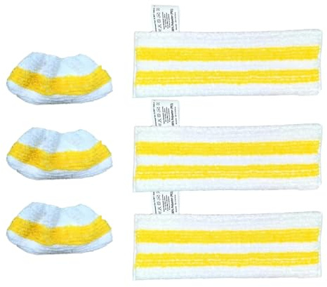 RHBTH 6 Stück Bodentuchset Zubehör, für Kärcher Dampfreiniger EasyFix SC | für EasyFix SC 1/2/3/4/5, 3 Bodenmopp + 3 Dampfdüsenabdeckung, Hochwertige Materialien, Sauber, Ohne Den Boden Zu Verletzen