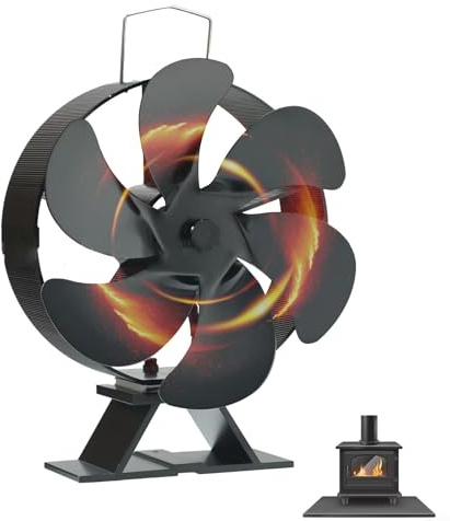 Heat Powered 6 Blade Chimney Fan to Maximize Warm Air Flow in Any Room