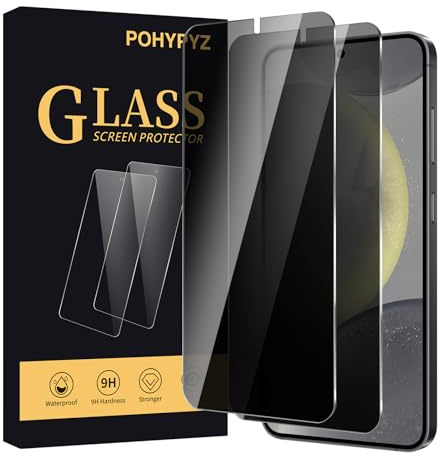 POHYPYZ 2 Stück Sichtschutz Schutzfolie für Samsung Galaxy S24, Anti-Spy Schutzglas,Sichtschutz Displayschutz,Sichtschutzfolie,Datenschutzfilter,9H Härte,Kratzfest,Bläschenfrei