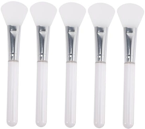LALADEFIEE 5 Stück Teiliges Silikon Gesichtsmaske Pinsel mit Transparentem Kristallgriff Praktisches Beauty Tool für Gleichmäßiges Auftragen von Schlamm und Body Butter Kompakt und