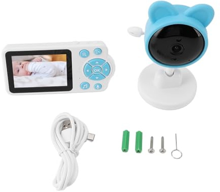 ZIXINNKC Caméra bébé Intelligente Interphone Vocal Professionnel Vision Nocturne Infrarouge Détection de cri Rappel d'alimentation Caméra intérieure WiFi