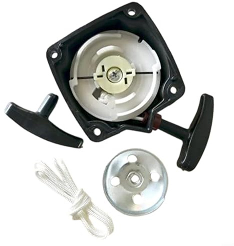 Kit di avviamento a strappo in acciaio per decespugliatori da 33 cc, 43 cc e 52 cc, maniglia di avviamento a strappo in plastica e metallo con cavo da 90 cm, parti per decespugliatore da giardino