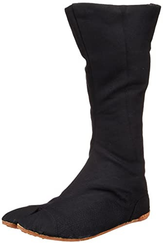 (26.0 JP / 8 US Men) - Rikio Fighter Shimebuto Black Jikatabi (Wide Calf Outdoor Tabi)