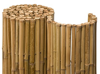 NOOR Bambusmatte DELUXE - Natürlicher Sichtschutz aus Bambus für Balkon, Terrasse und Garten - Wetterfeste Sichtschutzmatte für den Zaun - 90 cm x 2,5 m Bambusrohr mit ca. 40 mm ⌀