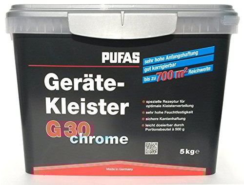 PUFAS G30 chrome Gerätekleister, 5-kg-Eimer mit 10 Portionsbeuteln – für bis zu 700 m²