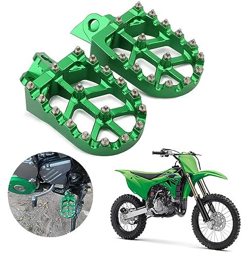 Cale Pied Moto, Repose Pied Moto pour KX65 2000-2024, KX80 1998-2000, KX85 2001-2024, KX100 1998-2020, KX112 2022-2024, RM65 2003-2005, RM100 2003, KLX140 2008-2024, KLX140L 2008-2024, Vert