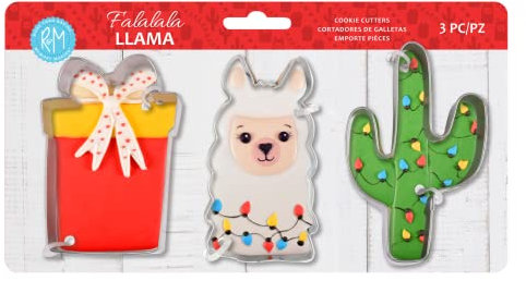 R&M International 5109 Falalalala Weihnachten Urlaub Ausstechformen, Lama, Geschenk, Kaktus, 3-teiliges Set