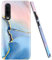 JAHOLAN Huawei P30 Hülle Handyhülle TPU Silikon Weiche Schlank Schutzhülle Handytasche Flexibel Case Handy Hülle für Huawei P30 - Marmor Gold Glitter Sparkle Blue