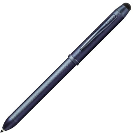 Cross Tech 3+ Multifunktionsschreibgerät (Geschenkbox, Drehbleistift, Kugelschreiber, Radierer/Stylus Kappe) Blau strukturiert