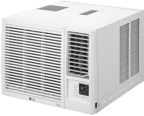 LG LW8021HRSM Wifi 7,500 Window Air Conditioner with Heat, 115V, Cools up to 320 Sq. Ft. for Bedroom, Living Room, Apartment, with Wi-Fi, App Control, 2 Speeds, Remote, White, 7500 BTU