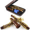 Rochix Oboe Professional Performance Level RHG13 Redwood Korpus vergoldeter halbautomatischer C-Ton mit 2 Blättern, 1 Reinigungstuch, 1 Oboe-Tupfer, 1 Daumenauflage, 1 Etui und mehr