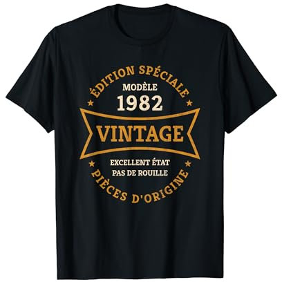 Vintage 40e anniversaire Né en 1982 Vintage 40 ans Cadeau T-Shirt