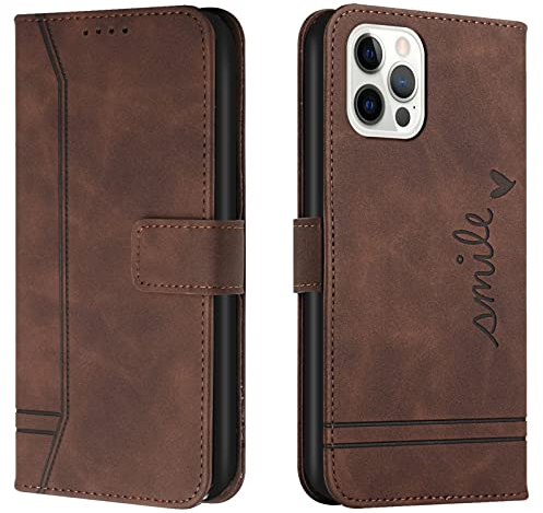 Lihondar Kompatibel mit Huawei Y3 2017 Hülle, Handyhülle Huawei Y3 2017, Premium Leder Klappbar Schutzhülle Tasche Wallet mit Brieftasche [Ständer] [Standfunktion] Cover Flip Case Klapphülle (Braun)