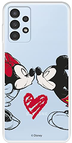 Schutzhülle für Samsung Galaxy A13 4G, offizielle Disney-Klassiker Mickey und Minnie Kuss, transparent, zum Schutz Ihres Handys. Schutzhülle für Samsung Galaxy aus flexiblem Silikon, mit offizieller