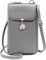 HNOOM Sac Téléphone Portable Femme Portefeuille RFID Blocage Petit Sac Bandoulière Pochette avec Porte-Monnaie, 10 Porte Carte, Bandoulière et Dragonne (Gris)