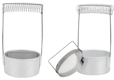 Beufee 2Pcs Paint Brush Washer, Stainless Steel Paint Brush Holder Portable Paint Brush Cleaner Art Paint Brush Washer with Wash Tank and Removeable Screen for Sketching Oil Paint