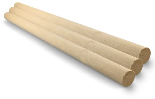 Netuno 3 Stück Makramee Holzstab 50 cm Durchmesser 25 mm Holzstäbchen rund zum Basteln Dekorationen DIY-Holz Stock Rundholzstab Bastelhölzer Stöcke Makramee Zubehör Holzstäbe Boho Home Decor Macrame