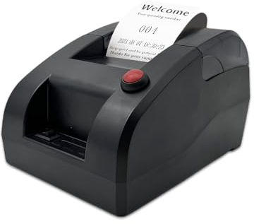 Wartenummern Automat Nummernkarten-Thermodrucker für Zahlendruck Take-A-Number Ticket-Spender Kundennummern Drucker für Bank Restaurant Service-Stellen Kliniken(Kann bearbeiten Drucken Text über PC)