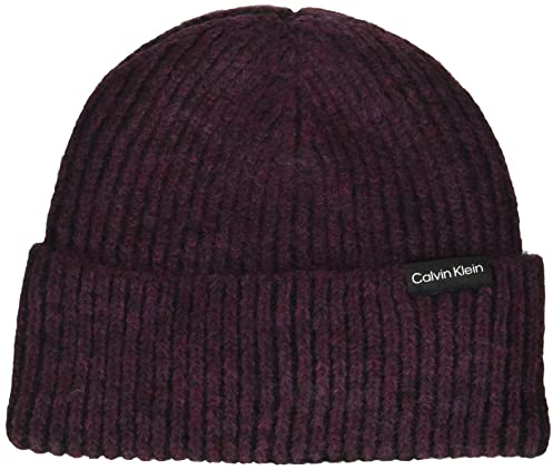 Calvin Klein Damen Soft Beanie Basic Everyday Essential Accessories, Aubergine, Einheitsgröße