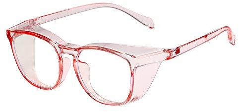 Weahoen Lunettes de sécurité pour femme - Anti-buée - Élégantes et confortables - Avec protections latérales - Protection des yeux pour adulte - Rose