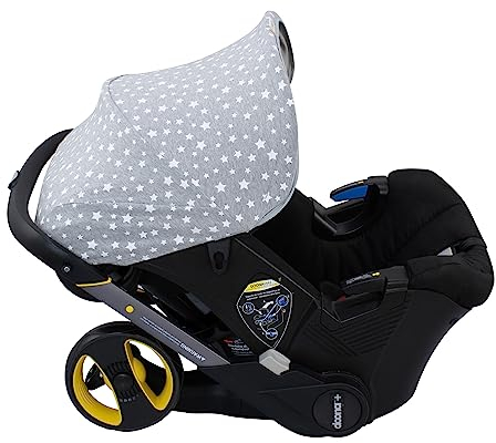 JYOKO KIDS Verdeck für Autositz und Kinderwagen, kompatibel mit Doona, aus 100% Baumwolle (Verdeck, White Star)