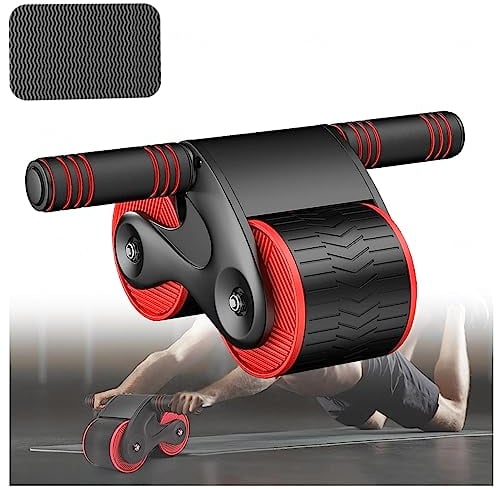 Automatic Rebound Abdominal Wheel, Bauch Roller Mit Automatischer RüCkprallunterstüTzung Bauchmuskelroller, Fitness GeräTe Zuhause,Red