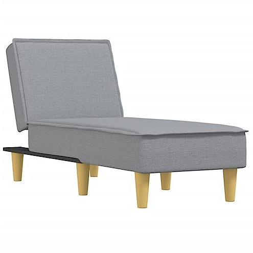 vidaXL Chaiselongue, Sofa in 3 Positionen zum Sitzen Entspannen Schlafen Verstellbar, Couch in Eleganter Optik, Liege Schlafsofa Loungesofa Liegesofa, Hellgrau Stoff
