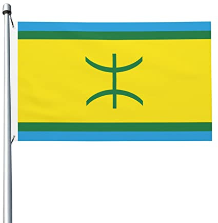 Drapeaux de peuple kabyle drapeaux 3x5 Ft drapeau de décoration extérieure bannière légère drapeaux de fête à la maison drapeaux de cour 3x5