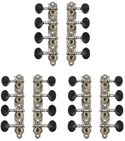 12L12R Clavijas de Afinación de Mandolina Cabezales de Máquina Clavijas de Afinación de Cuerda para Accesorios de Instrumentos de Mandolina de 8 Cuerdas