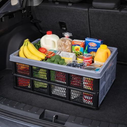 Mojawo Klappbox stapelbar 32 LITER stabile Transportbox 48X35X24CM Einkaufskiste klappbar Stapelbox Kunststoffbox Aufbewahrungsbox Plastikbox Regalbox Box