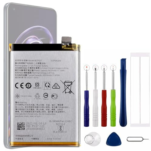 Vvsialeek BLP837 Batteria sostitutiva compatibile con Real-me 8 Pro e Real-me 9 Pro Plus/Real-me 9 Pro+ con kit di strumenti gratuito